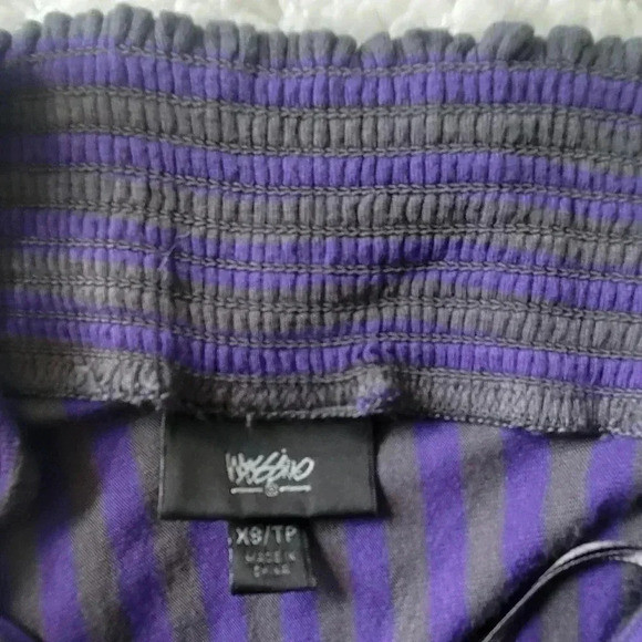 Vintage purple and gray striped bodycon Maxi dress, size extra small - Picture 2 of 6